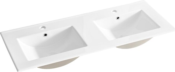 Umyvadlová skrinka s dvoma umývadlami, 120 cm