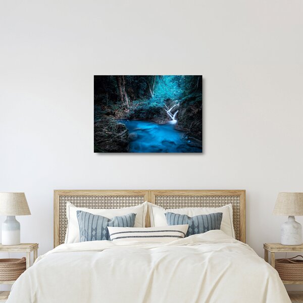Sklenený obraz - Magická noc v tropickom lese (70x50 cm)