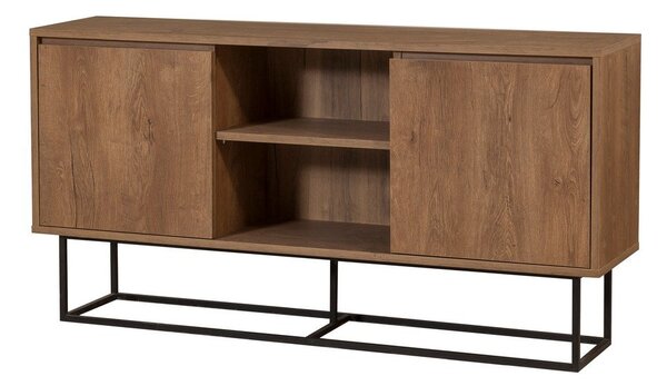 Nízka komoda v dekore orecha v prírodnej farbe 140x72 cm Rodez – Kalune Design