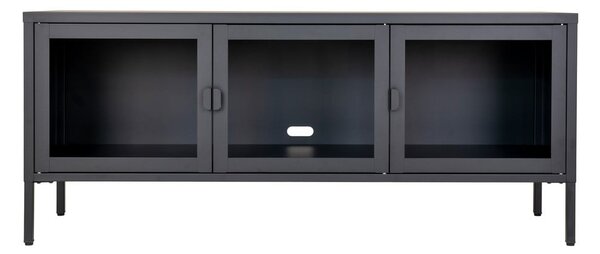 Čierny kovový TV stolík 130x55 cm Brisbane – House Nordic