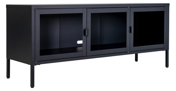 Čierny kovový TV stolík 130x55 cm Brisbane – House Nordic