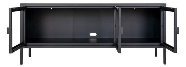 Čierny kovový TV stolík 130x55 cm Brisbane – House Nordic