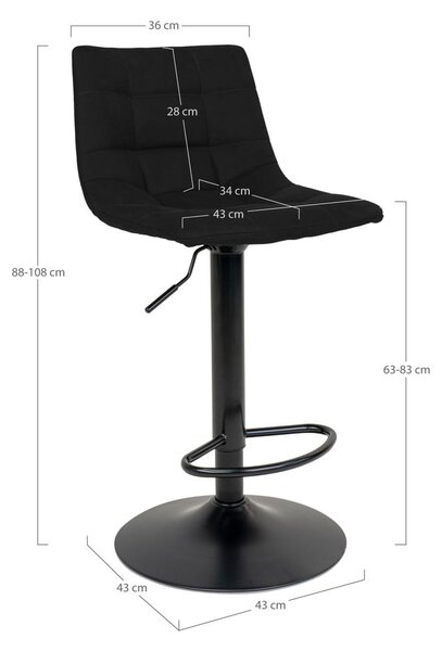 Čierne barové stoličky v súprave 2 ks 88 cm Middelfart – House Nordic