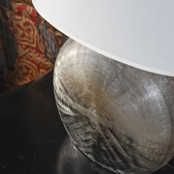 ONLI - Stolová lampa CERAMICA 1xE27/15W/230V 51 cm strieborná/biela