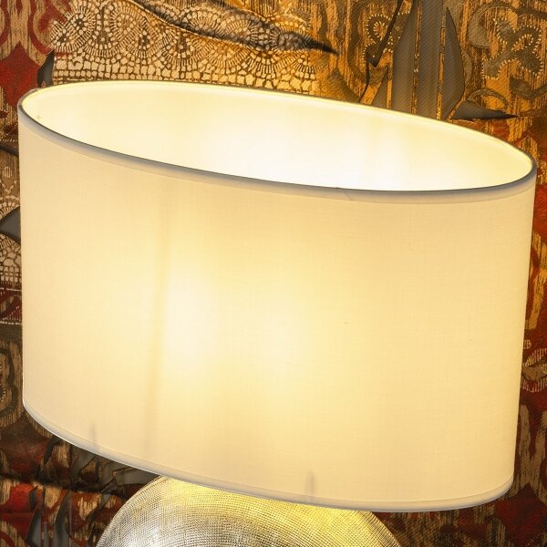 ONLI - Stolová lampa CERAMICA 1xE27/15W/230V 51 cm strieborná/biela