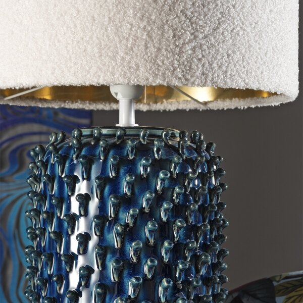 ONLI - Stolová lampa CERAMICA 1xE27/15W/230V 57 cm modrá/krémová