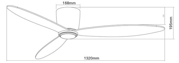 Stropný ventilátor Beacon Airfusion Radar, biely, Ø 132 cm, tichý, Biela / opálová, Obývacia izba / jedáleň, Drevo, Moderný