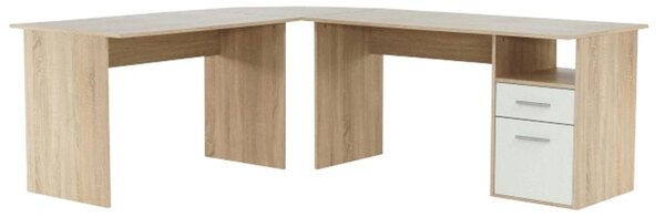 Kondela Rohový PC stolík Maurus MA11 New - dub sonoma / biela
