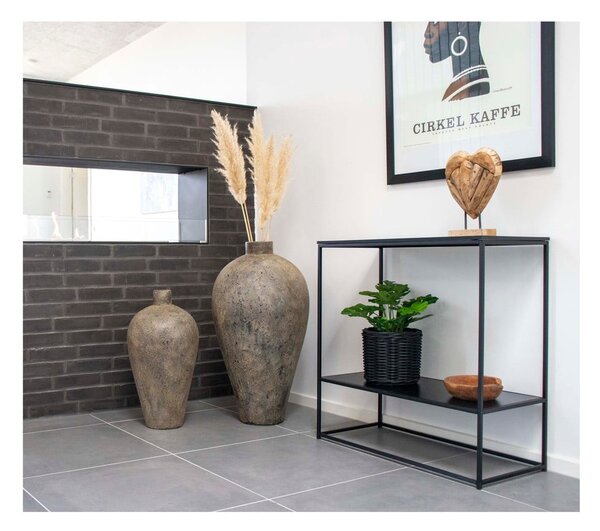 Čierny konzolový stolík s čiernou doskou 80x36 cm Vita – House Nordic