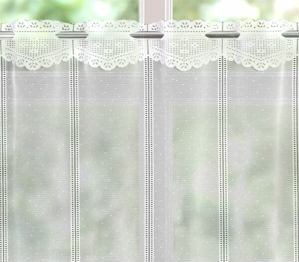 Záclona žakárová, Eva vitrážka metráž, biela 60 cm