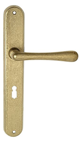 Dverové kovanie MP NI - ELEGANT (NAT - Natural mosadz nelakovaná), kľučka-kľučka, Otvor na cylindrickú vložku PZ, MP NAT - Natural mosaz nelakovaná, 90 mm