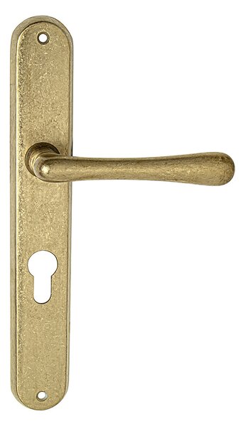 Dverové kovanie MP NI - ELEGANT (NAT - Natural mosadz nelakovaná), kľučka-kľučka, Otvor na cylindrickú vložku PZ, MP NAT - Natural mosaz nelakovaná, 90 mm