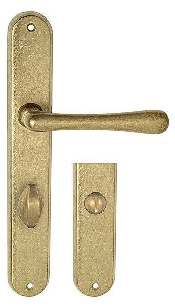 Dverové kovanie MP NI - ELEGANT (NAT - Natural mosadz nelakovaná), kľučka-kľučka, Otvor na cylindrickú vložku PZ, MP NAT - Natural mosaz nelakovaná, 90 mm