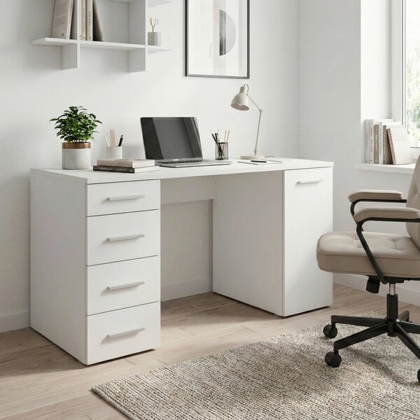 PÍSACÍ STÔL, biela, 138/74/60 cm Xora - Kancelárske stoly