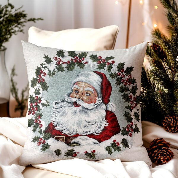 Vianočná gobelínová obliečka na vankúš Mikuláš 42x42 cm Chenille IT014 Farba Viacfarebná Rozmery 42x42 cm