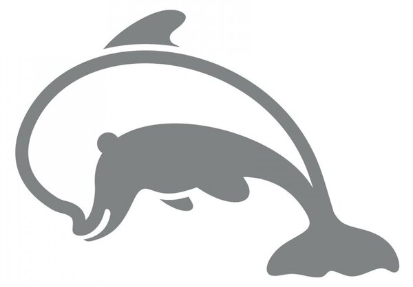 Delfín - dětská samolepka na zeď mořská zvířátka grafit