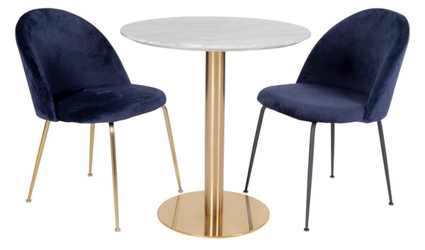 Okrúhly jedálenský stôl s doskou v dekore mramoru ø 90 cm Bolzano – House Nordic