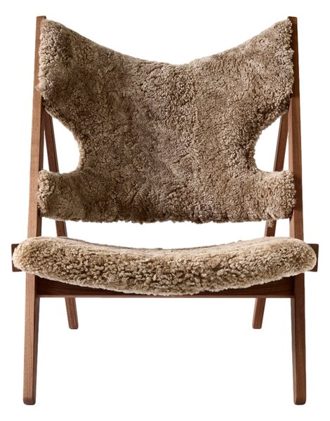 AUDO (MENU) Kreslo Knitting, Sheepskin, Walnut / Sahara
