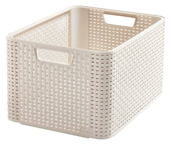 Krémovobiely plastový úložný box 33x44x23 cm Style – Curver