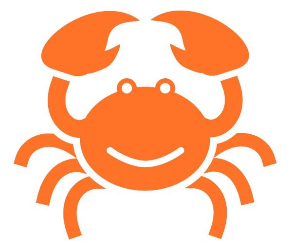 Krab - samolepky na zeď mořská zvířátka oranžová