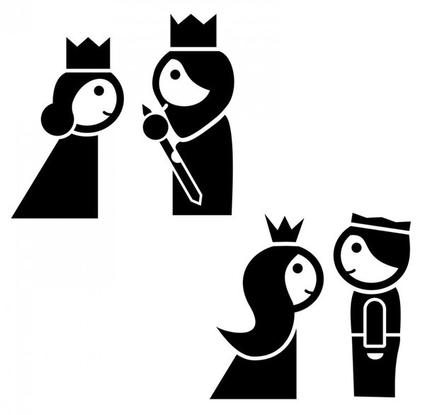 Královská rodina - samolepky na zeď pohádkové postavičky levanduľová