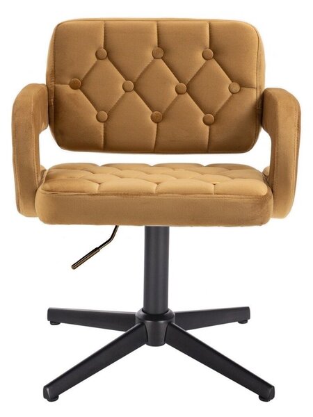 LuxuryForm DESIGN Kreslo ADRIA VELUR na čiernom kríži - medové
