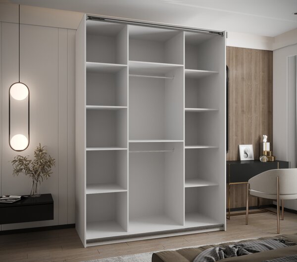 Dvojdverová skriňa SAMARA 1 - 170 cm, biela / strieborná