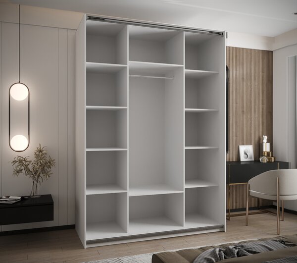 Dvojdverová skriňa SAMARA 1 - 170 cm, biela / strieborná