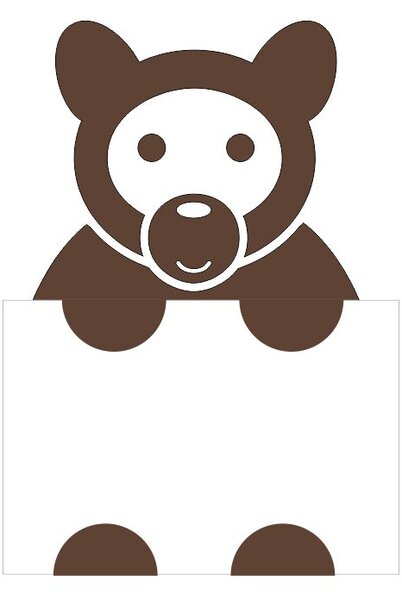 Medvídek - samolepící rámeček na fotky zelená