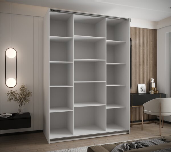 Dvojdverová skriňa SAMARA 1 - 170 cm, biela / strieborná