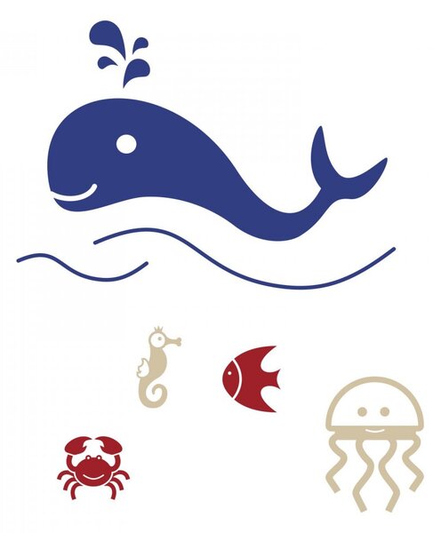 Pieris design Morské zvieratá - sada samolepiek na stenu