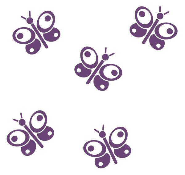 Motýlci - dětské samolepky na zeď pro holky šedá