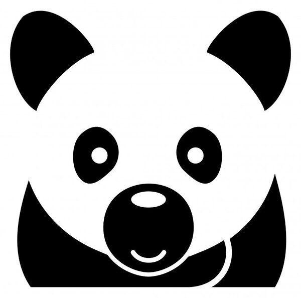 Panda - dětské samolepky na zeď zvířátka světlo šedá