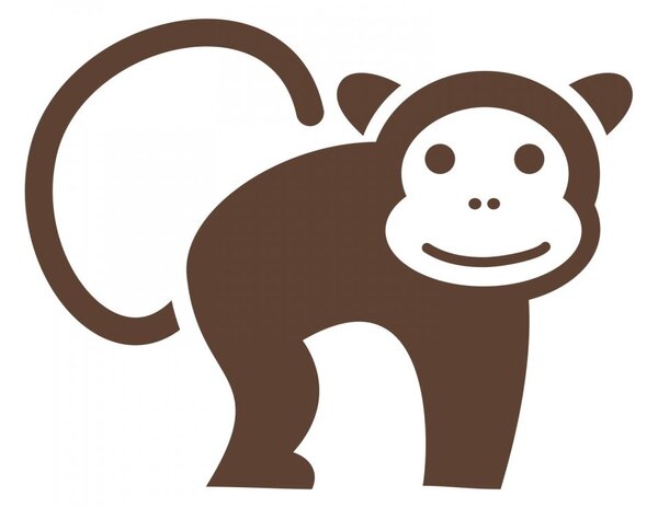 Opička - dětské samolepky na zeď zvířátka z džungle růžová