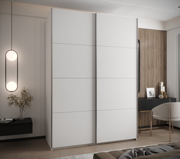Dvojdverová skriňa SAMARA 1 - 170 cm, biela / strieborná