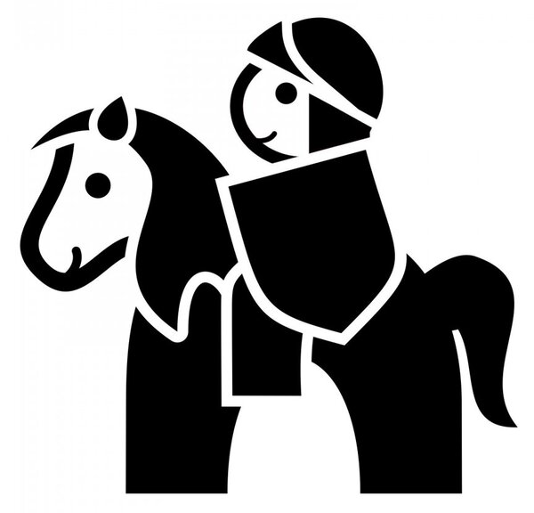 Rytíř na koní - dětské samolepky na zeď pohádkové postavičky šedá