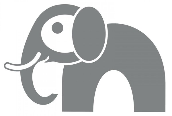 Slon - dětské samolepky na zeď zvířátka ze safari mentolová