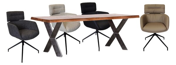 JEDÁLENSKÝ STÔL, mangové drevo, prírodná farba, čierna, 200/100/78 cm Voleo - Stoly