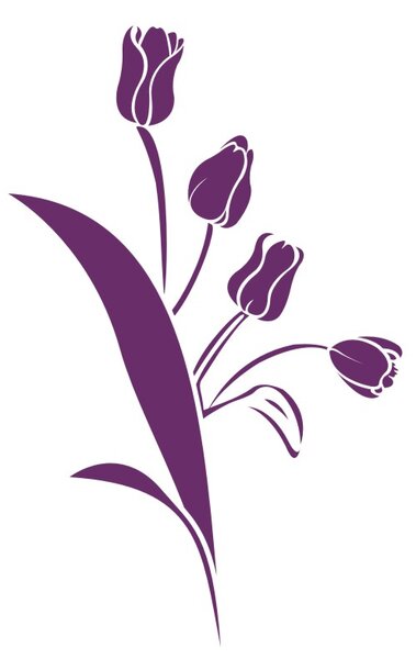 Pieris design Tulipány - nálepka na stenu biela
