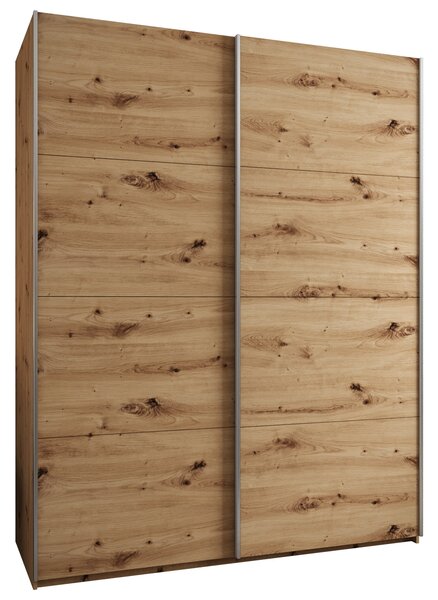 Dvojdverová skriňa SAMARA 1 - 190 cm, dub artisan / strieborná