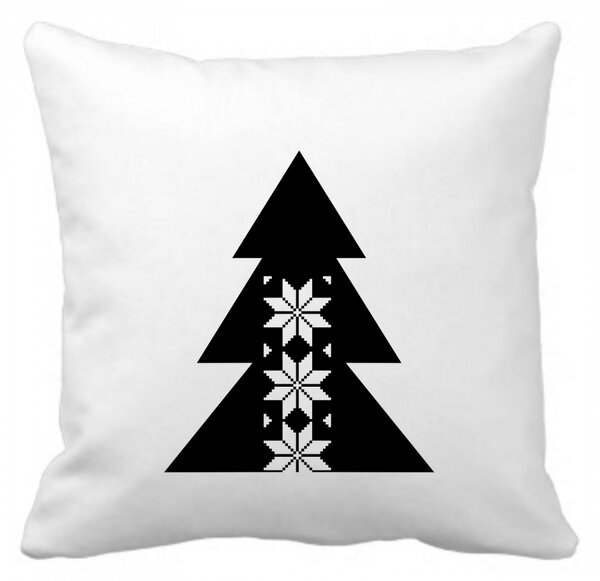 Pieris design Vianočný vankúšik - škandinávske hviezdy čierna