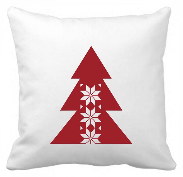 Pieris design Vianočný vankúšik - škandinávske hviezdy tmavo červená