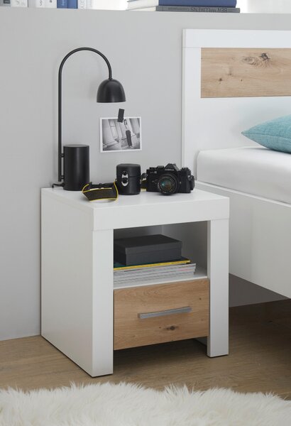IZBA PRE MLÁDEŽ, 120/200 cm biela, dub artisan Xora - Online Only detský nábytok, Online Only