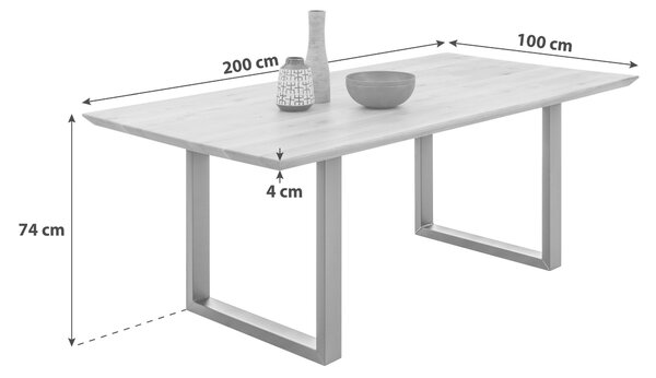 JEDÁLENSKÝ STÔL, dub, čierna, farba duba, 200/100/74 cm P & B - Stoly, Online Only
