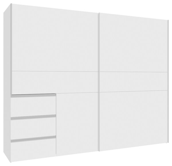 ŠAT. SKRIŇA S POSUV. DVERAMI, biela, 250/200/61 cm Carryhome - Skrine, Online Only