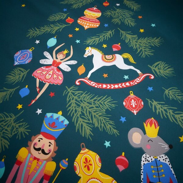Tmavozelené obliečky na jednolôžko 135x200 cm Nutcracker – Catherine Lansfield