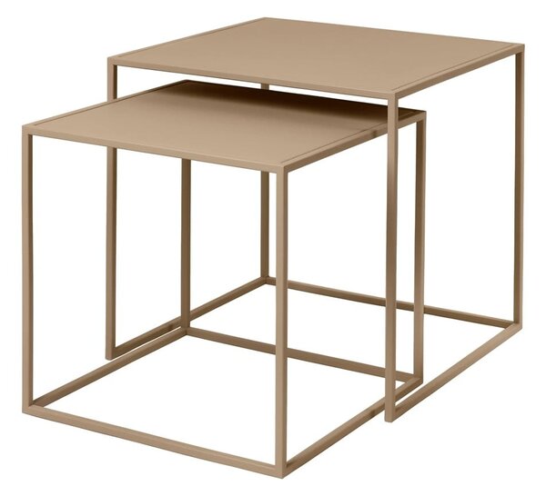 Béžové kovové konferenčné stolíky v súprave 2 ks 40x40 cm Fera – Blomus