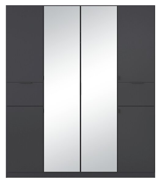 Šatníková skriňa TICAO II metalická sivá, šírka 181 cm