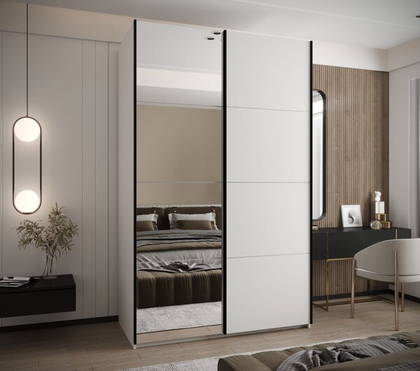 Dvojdverová skriňa SAMARA 3 - 160 cm, biela / čierna