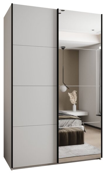 Dvojdverová skriňa SAMARA 3 - 160 cm, biela / čierna